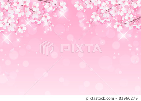 櫻花和散景的美麗矢量圖 83960279