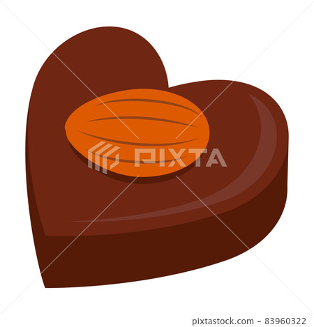Heart-shaped chocolate with almonds Heart-shaped chocolate with almonds 83960322