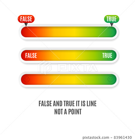 Realistic Detailed 3d Level Indicator True and False Concept. Vector 83961430