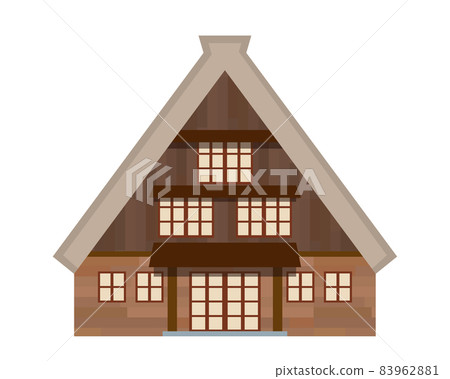 Illustration of a simple building Illustration of an old folk house in Shirakawa-go, a gassho-style house Illustration of a simple building Illustration of an old folk house in Shirakawa-go, a gassho-style house 83962881