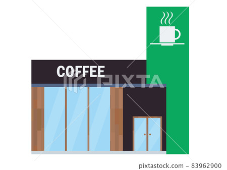 簡單的商店插圖、現代咖啡館、咖啡店建築插圖圖標 簡單的商店插圖、現代咖啡館、咖啡店建築插圖圖標 83962900