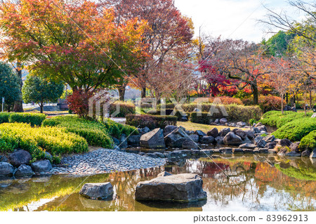 Tokyo Autumn Ryonan Park Pond and Autumn Leaves Tokyo Autumn Ryonan Park Pond and Autumn Leaves 83962913
