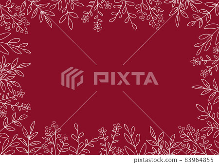 Design template with flower and leaf decoration Plant frame 83964855