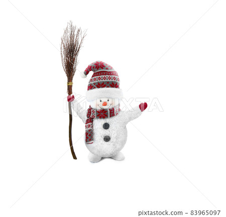 Smiling Christmas snowman isolated on white background Smiling Christmas snowman isolated on white background 83965097
