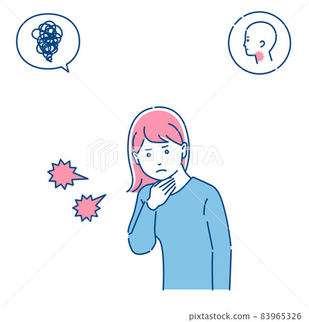 女性喉嚨痛 3 種顏色 83965326