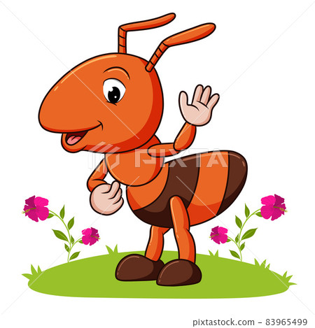 The big ant is waving the hand in the garden The big ant is waving the hand in the garden 83965499