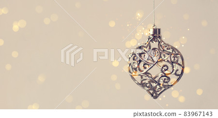 Silver Christmas decoration in vintage style. Silver Christmas decoration in vintage style. 83967143