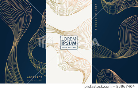 Set of vector collection design elements labels, frames, wedding invitations, social net stories, packaging, luxury products, perfume, soap, wine, lotion. Isolated on black, white background 83967404