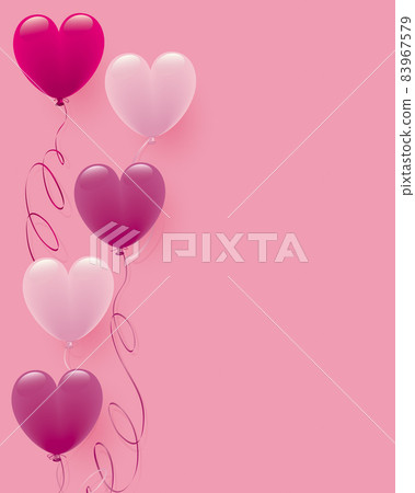 Pink heart-shaped balloon illustration background Pink heart-shaped balloon illustration background 83967579