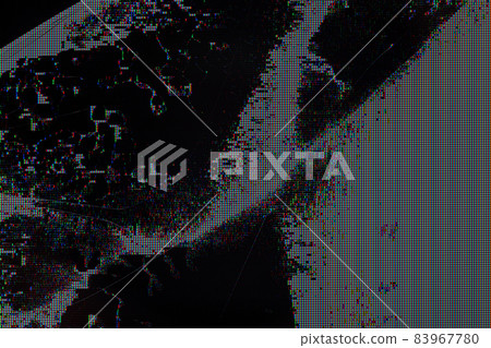 broken lcd tft tn screen flat macro texture with crystal leakage and physical damage cracks 83967780