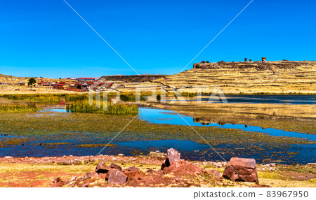 Lake Umayo at Sillustani near Puno in Peru 83967950