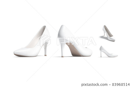 Blsnk white high heels shoes mockup, different views Blsnk white high heels shoes mockup, different views 83968514