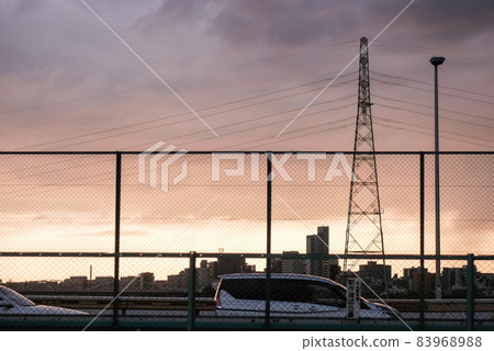 Scenery with a telephone pole Scenery with a telephone pole 83968988