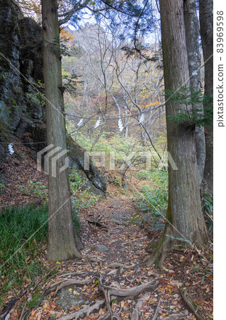 Mt. Myogi, the entrance to the mountain trail beside the Nakanotake Shrine 83969598