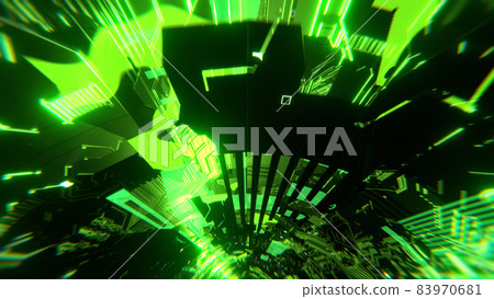 Cyberspace VJ Tunnel Machine Space Sci-fi Green [There is another Ver] 83970681