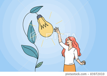 Motivated woman develop creative business idea  83972010