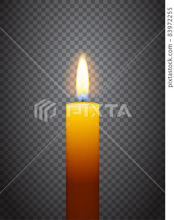 Realistic burning candle 83972255