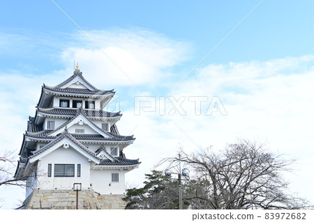 Sunomata Ichiya Castle (Ogaki City, Gifu Prefecture) and the blue sky Sunomata Ichiya Castle (Ogaki City, Gifu Prefecture) and the blue sky 83972682