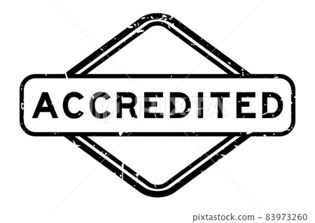 Grunge black accredited word rubber seal stamp on white background Grunge black accredited word rubber seal stamp on white background 83973260