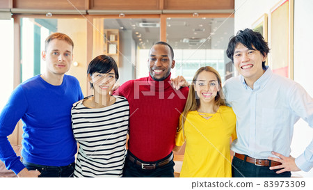 Global business image Multinational casual office Multiracial group Teamwork Global business image Multinational casual office Multiracial group Teamwork 83973309