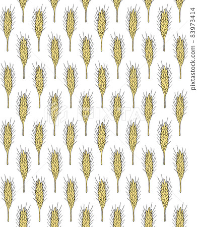 Vector seamless pattern of hand drawn wheat spica Vector seamless pattern of hand drawn wheat spica 83973414