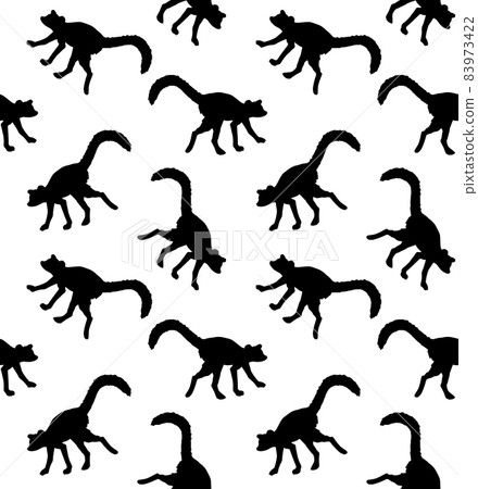 Vector seamless pattern of lemur silhouette Vector seamless pattern of lemur silhouette 83973422