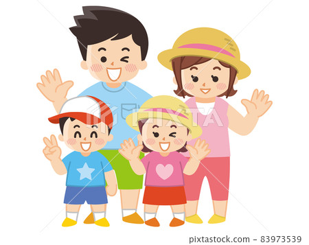 Smiley good friends parent and child nuclear family summer 83973539