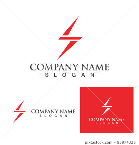 Thunderbolt lightning logo and symbol icon 83974328