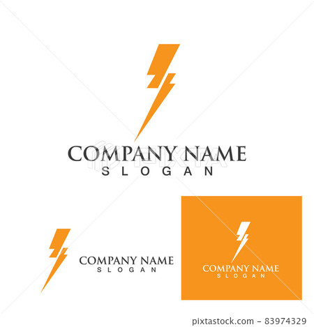 Thunderbolt lightning logo and symbol icon 83974329