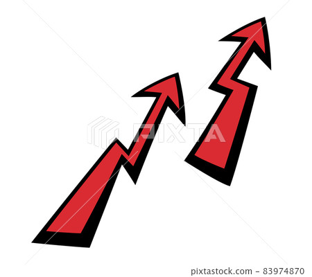 American comic style arrow_rise_red 83974870