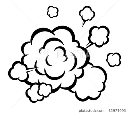Illustration of explosion smoke_American style 83975093