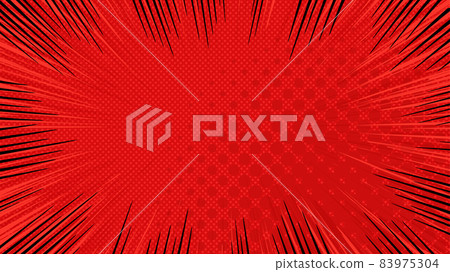 簡單的美式漫畫背景_濃線_點漸變_紅黑_16：9 83975304