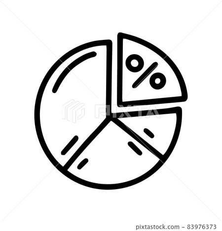 pie chart line vector doodle simple icon - Stock Illustration [83976373 ...