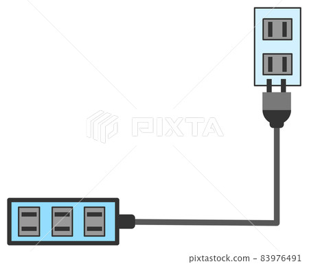 從插座伸出的電源板的插圖 83976491