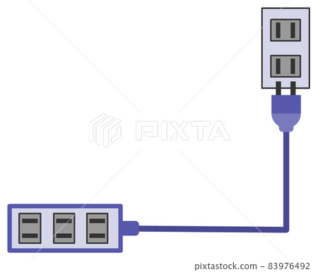 從插座伸出的電源板的插圖 83976492