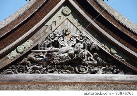 和歌山縣正門屋頂的雕塑高野山金剛峰寺 和歌山縣正門屋頂的雕塑高野山金剛峰寺 83976705