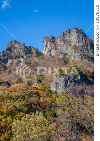 Mt. Myogi in autumn, Nakanotake's strange rock formations 83976819