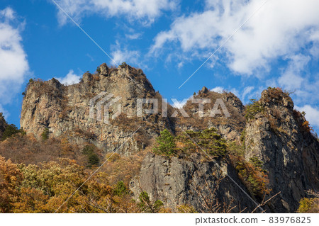 Mt. Myogi in autumn, Nakanotake's strange rock formations 83976825