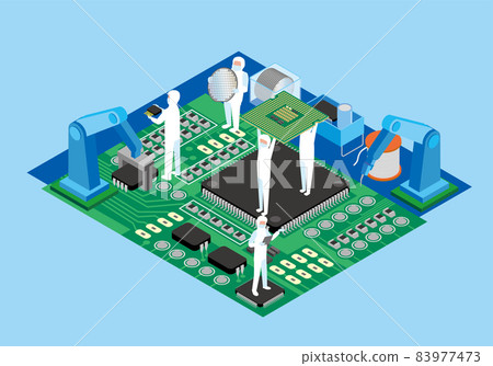 半導體電子元件製造廠等距圖像 83977473