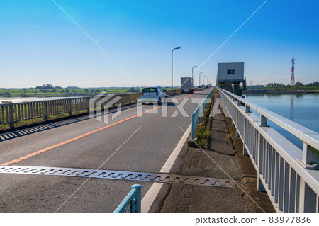Tone River Musashi Ohashi Near Tone Ozeki Early autumn season Tone River Musashi Ohashi Near Tone Ozeki Early autumn season 83977836