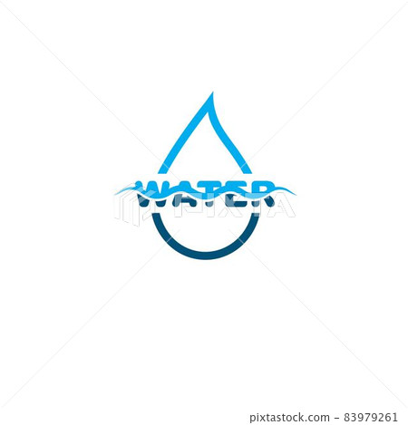water font wave with water drop icon vector design concept 83979261