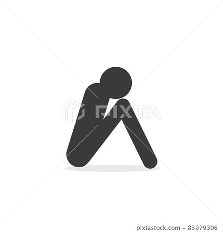 icon of sad or hopeless people vector illustration concept design icon of sad or hopeless people vector illustration concept design 83979306