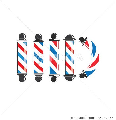 barber pole  icon set vector design 83979467