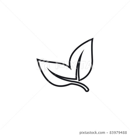 organic leaves line icon vector design template - Stock Illustration ...