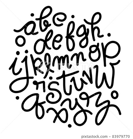 Hand drawn typeface set isolated on white. Brush painted characters,Vector logo font. Typography alphabet for your designs 83979770