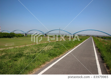 Shin Mikuni Bridge over Watarase River Shin Mikuni Bridge over Watarase River 83979965