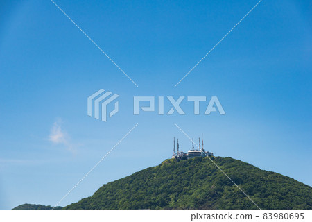 Full view of Mt. Hakodate Blue sky back Sightseeing image of Hakodate City, Hokkaido Full view of Mt. Hakodate Blue sky back Sightseeing image of Hakodate City, Hokkaido 83980695