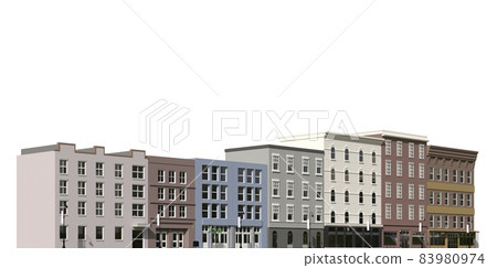 City modern buildings isolated on white background 3d illustration City modern buildings isolated on white background 3d illustration 83980974