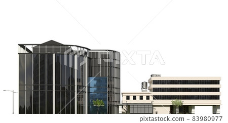 City modern buildings isolated on white background 3d illustration City modern buildings isolated on white background 3d illustration 83980977