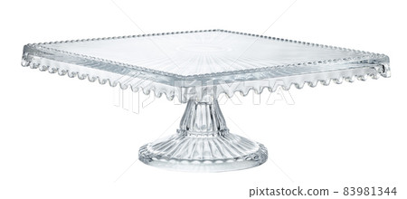 Glass stand for fruits storage isolated on white 83981344